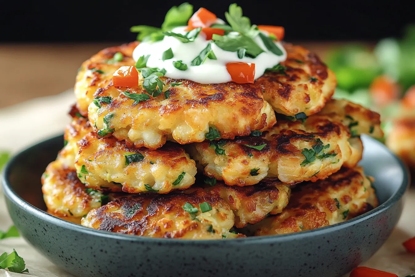 Riced Cauliflower Fritters