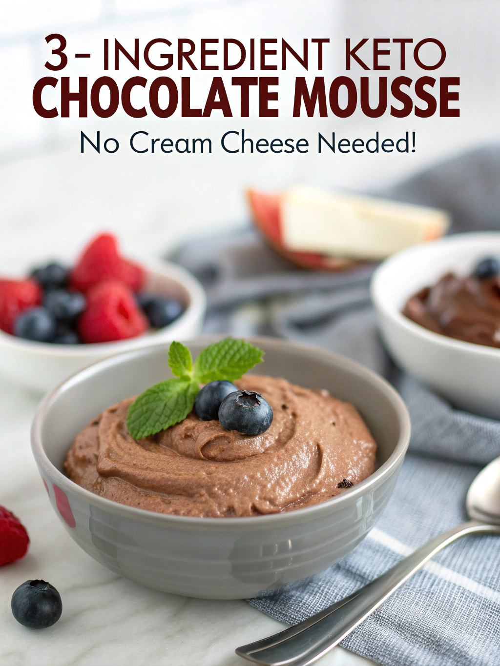 3-Ingredient Keto Chocolate Mousse – No Cream Cheese Needed!