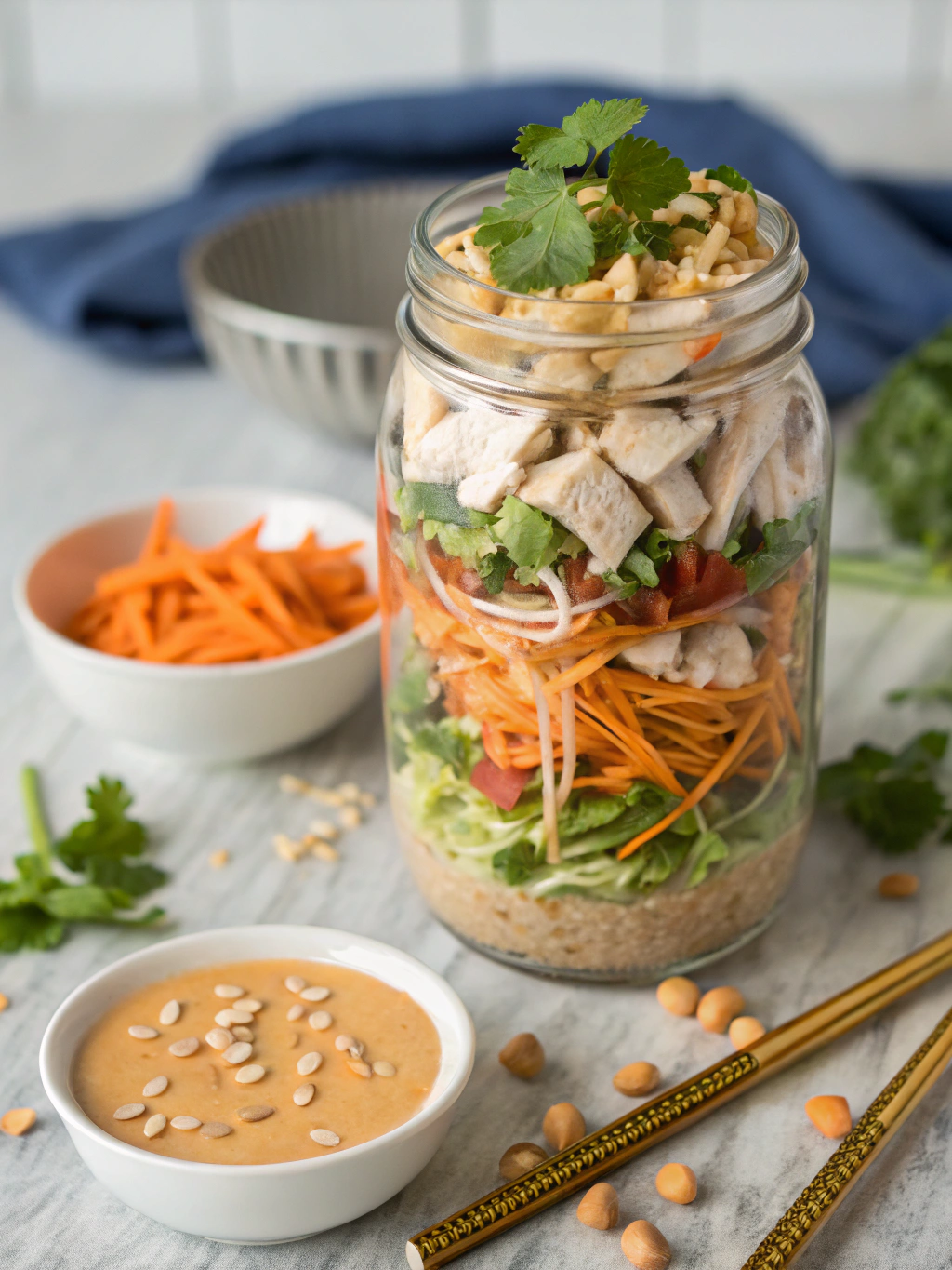Asian Chicken Mason Jar Salad with Peanut Dressing: 5 Best Ways