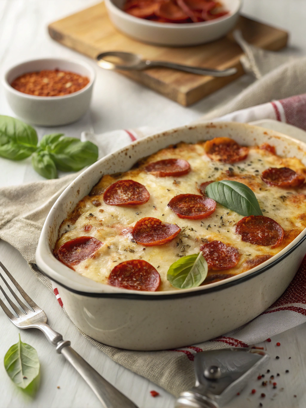 Cheesy Pizza-Inspired Casserole - Easy, Comforting, and Delicious