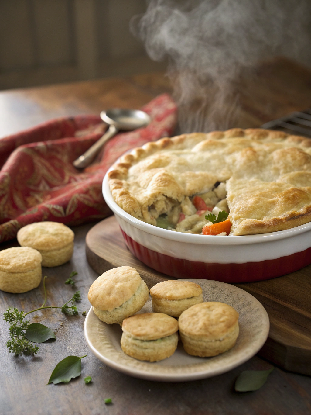 Chicken Pot Pie with Biscuits – A Cozy & Easy Comfort Meal!