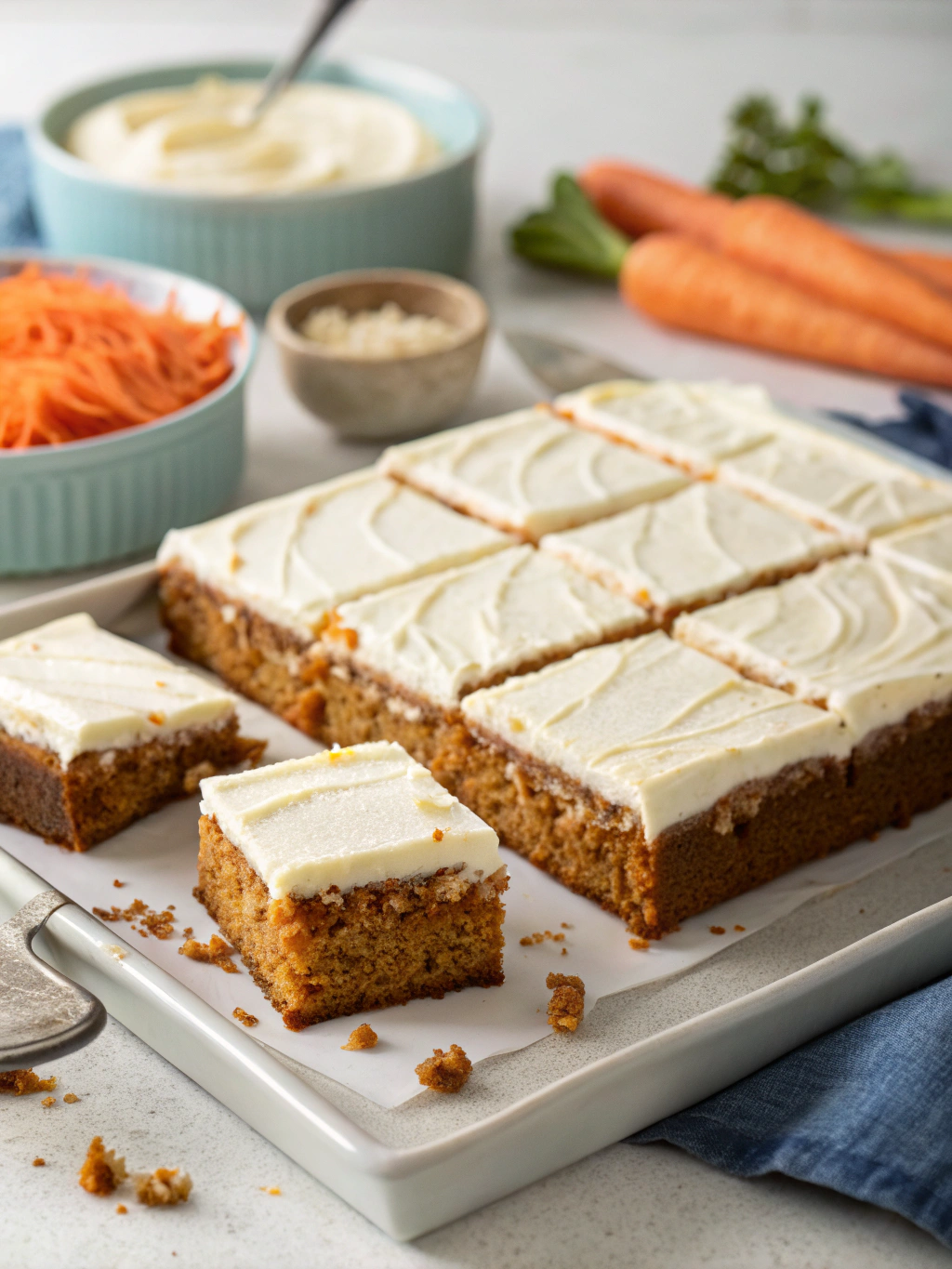Moist Carrot Sheet Cake with Cream Cheese Frosting