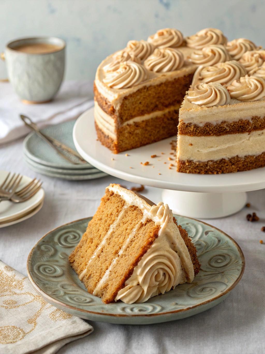 Moist Spice Cake with Brown Butter Cream Cheese Frosting