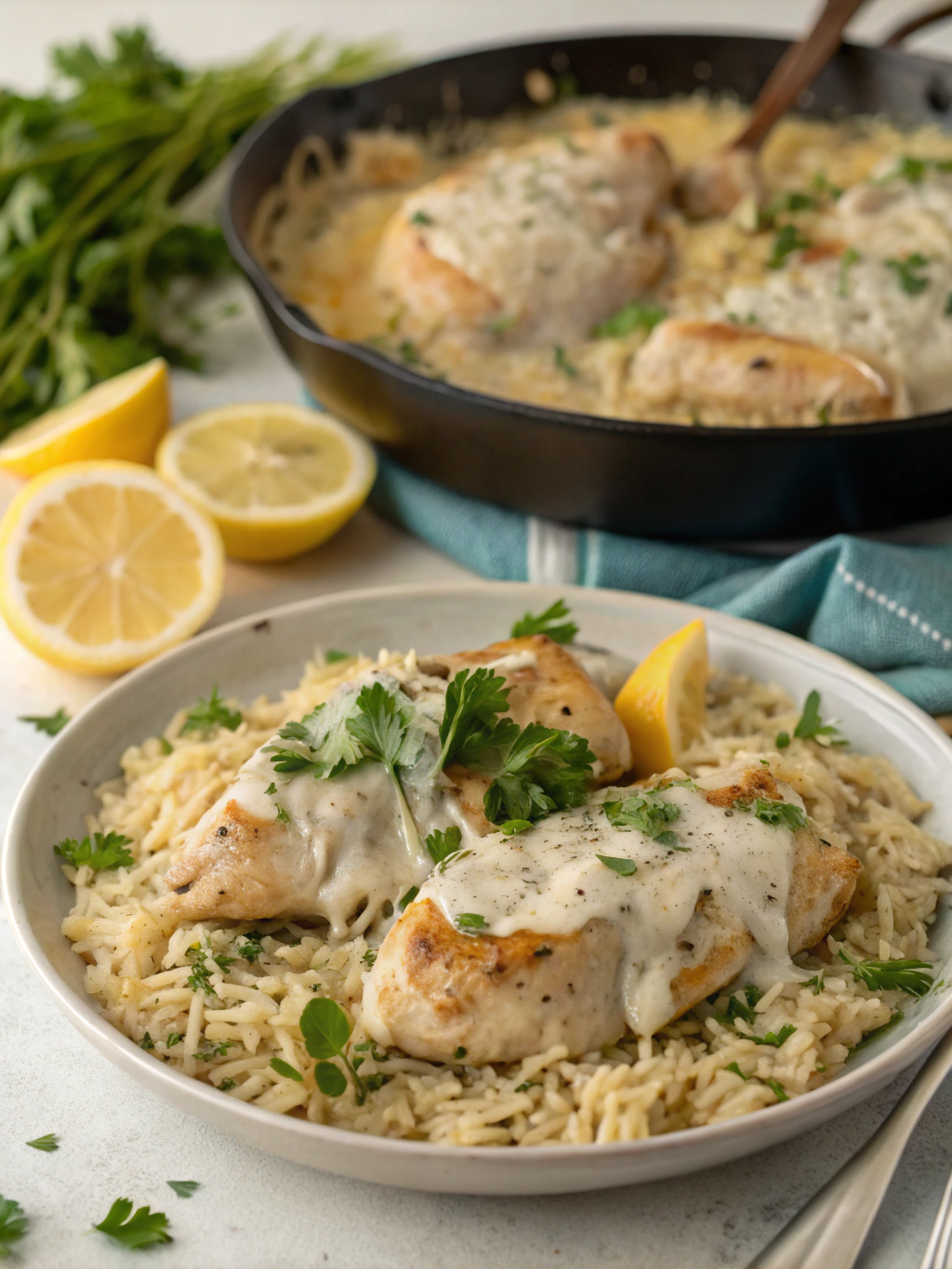 One-Pan Creamy Parmesan Chicken & Rice – Easy & Delicious!