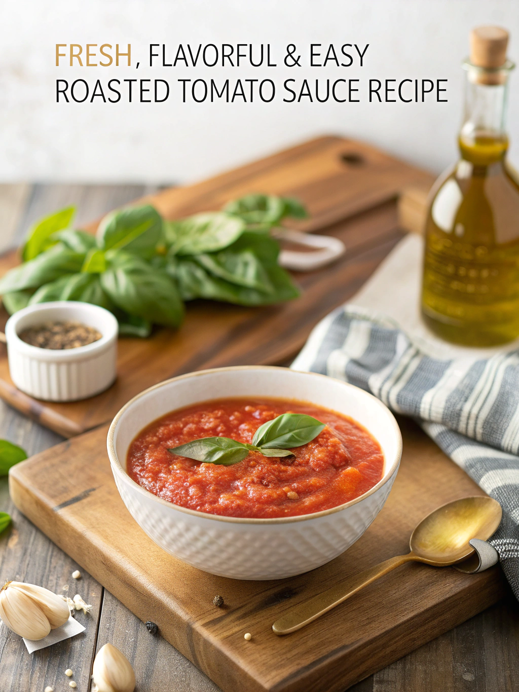 Roasted Tomato Sauce - Fresh, Flavorful & Easy Recipe with bright red roasted tomatoes
