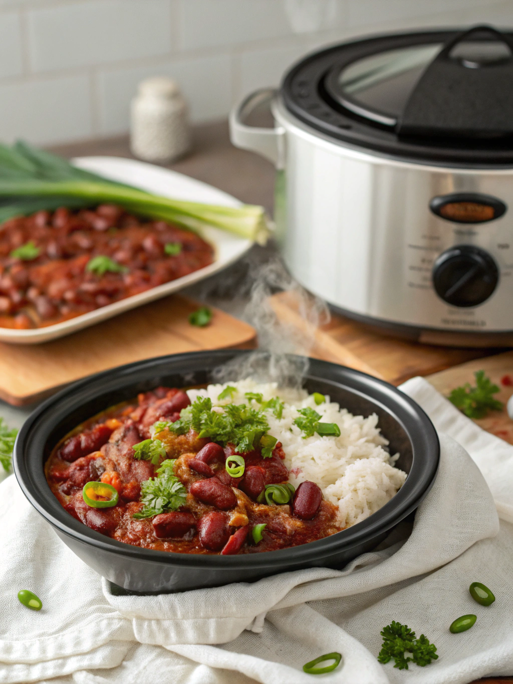 Slow Cooker Cajun Red Beans and Rice Recipe