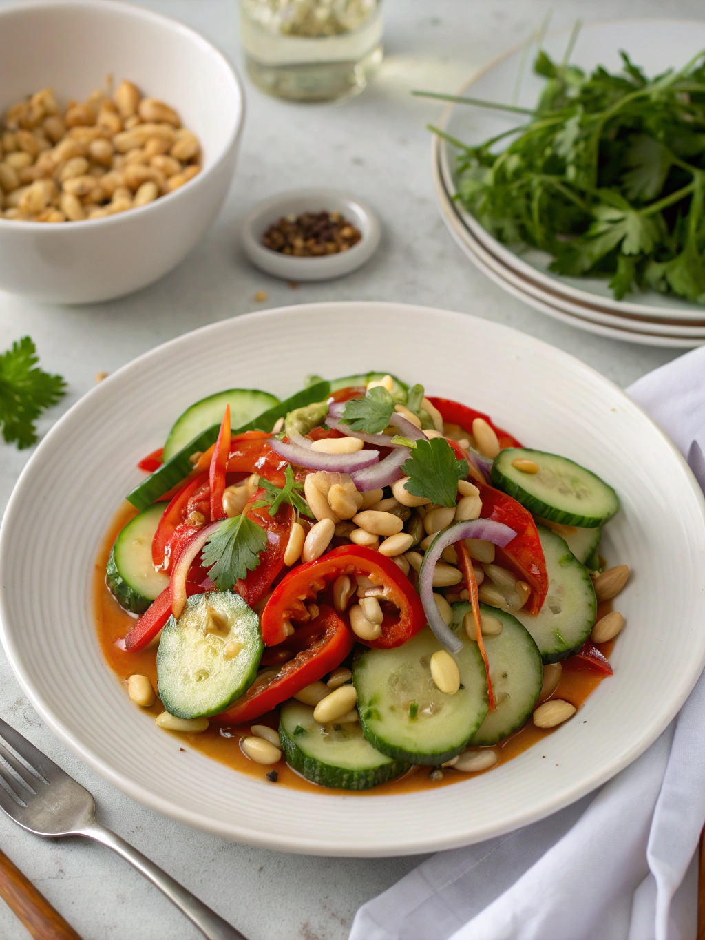 Spicy & Tangy Asian Cucumber Salad