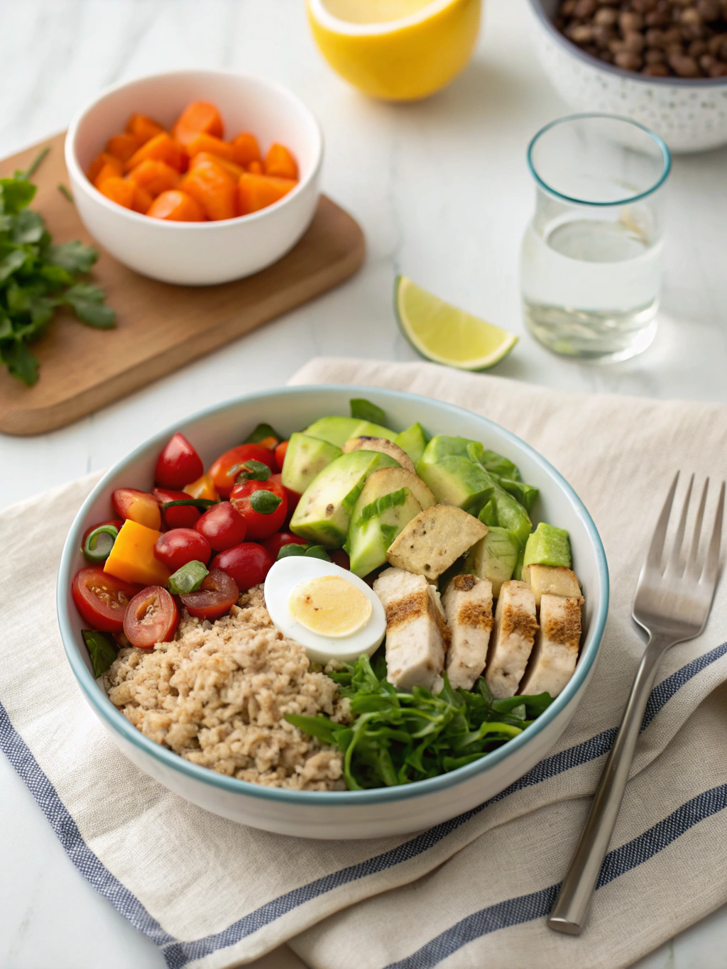 colorful easy healthy lunch recipes arranged in containers